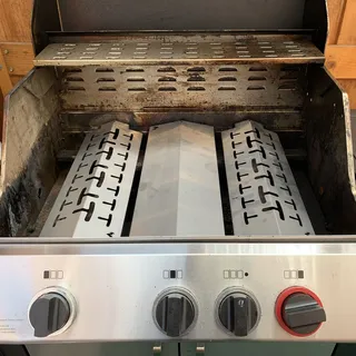 Grillrost.com Das Original Grillrost 149 cm x 435 cm Edelstahl Silber/Weiß