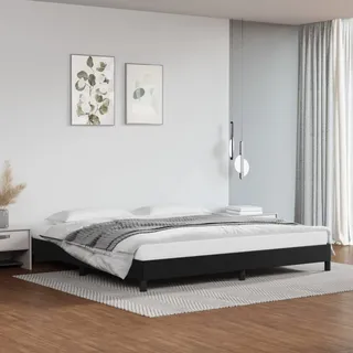 IKAYAA Bettgestell Schwarz 200x200 cm Kunstleder, Schlafzimmer Bett, Jugendbett, Bett, Bettrahmen, Familienbett, Bett Gestell