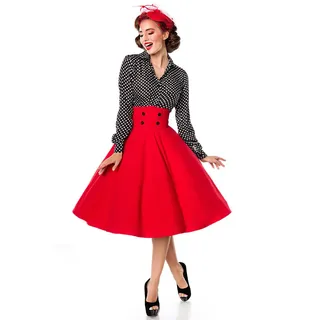 Belsira Tellerrock Frauen Mittellanger Rock rot M - M