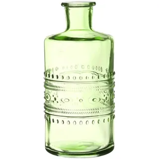 NaDeco Glasflasche Porto Hellgrün 14,5 cm, kleine Vase für eine Blüte | Schmale Form mit engem Hals, 14,5 cm hoch bei 7,5 cm Durchmesser — durchgefärbtes Glas, standfest und spülbar
