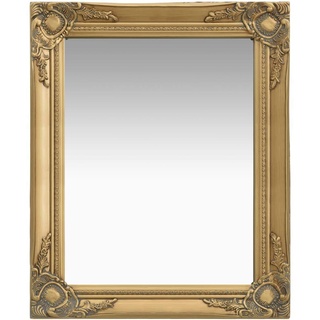 vidaXL Wandspiegel im Barock-Stil Antik mit Montagehaken Hängespiegel Dekospiegel Badspiegel Spiegel Flurspiegel Garderobe 50x60cm Golden