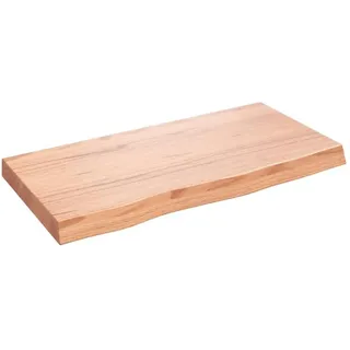 vidaXL Waschtischplatte, Hellbraun 80x40x(2-6) cm Massivholz Behandelt