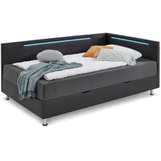 meise.möbel Funktionsbett Laser 90 x 200 cm Lederoptik Schwarz