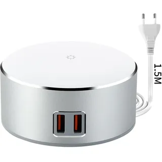 MINGWU Intelligentes LED-Nachtlicht, Touch-Control-Nachttischlampe mit 3 Helligkeitsstufen, Nachttischlampe mit zwei Schnellladeanschlüssen, geeignet für Schlafzimmer/Gästezimmer/Wohnzimmer