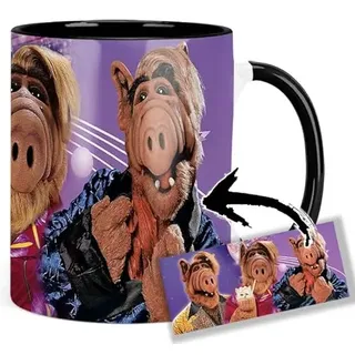 Alf Tasse Innen & Henkel Schwarz Keramikbecher Mug