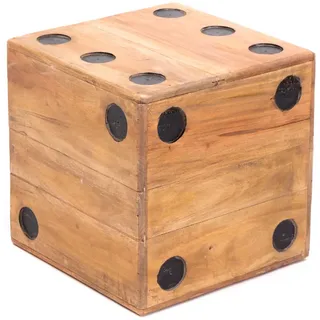 creedwood Hocker Game 25 Massivholz 25 x 25 x 25 cm Beige