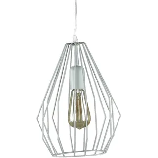 Licht-Erlebnisse Hängelampe OHLA Grau Metall mit Stecker und Schalter Moderne Pendelleuchte Esstisch Wohnzimmer, AD141-85-58