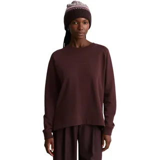 Sweatshirt MARC O'POLO DENIM "aus Organic Cotton", Damen, Gr. M, braun (espresso braun), Obermaterial: 100% Baumwolle, unifarben, relaxed fit, Rundhals, Bündchen, Sweatshirts Sweatshirt