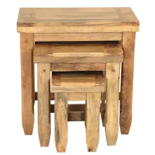 Beistelltische 3 Stk. Devi aus Mangoholz