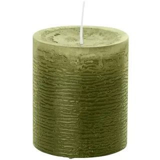 Wiedemann Kerzen Olive Rustic Kerzen, durchgefärbte Stumpenkerzen inkl. ASF 130 x 78 mm