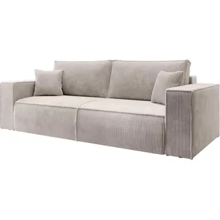Selsey Schlafsofa Kordsamt 3-Sitzer Creme