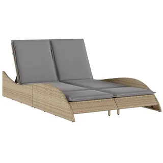 vidaXL Sonnenliege Doppelliege 114 x 205 x 73 cm Beige