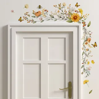 Pflanzen- Und Blumen-wandtattoos, Hängende Blumenranken, Retro-wandaufkleber, Gänseblümchen-wandtattoo Für Wohnzimmer, Schlafzimmer, Büro, Tv-raum, Sofa, Badezimmer – Wanddekoration