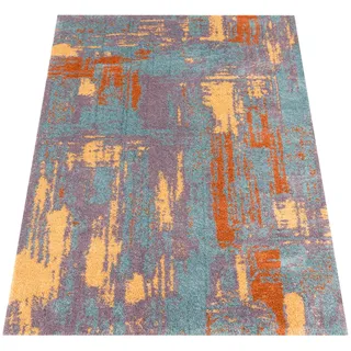 Paco Home Hochflor-Teppich PACO HOME "Padua 621", bunt (mehrfarbig), B:60cm H:34mm L:100cm, Polyester, Teppiche, Kurzflor, modernes Design, sehr weicher Flor
