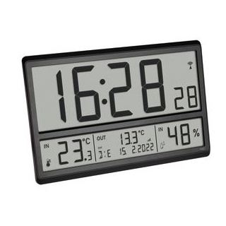TFA Wanduhr 60.4523.01 XL Funkuhr, 36 x 23,5 cm, digital, Innen-Außentemperatur