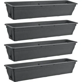 Buri Balkonkasten 100 x 24 x 17 cm Grau