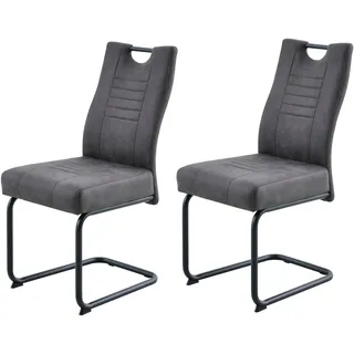 OTTO home Freischwinger Altona Mikrofaser anthrazit 2er Set