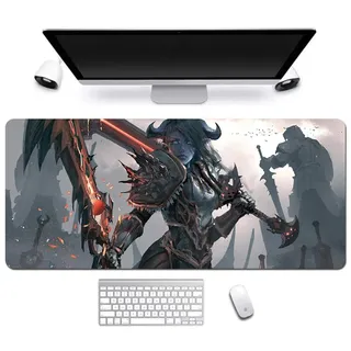 Mauspad World of Warcraft Gaming Mauspad, 900 x 400 mm, 3mm Vernähte Kanten, rutschfest Anime Mousepad, mit Einer speziellen Oberfläche verbessert Geschwindigkeit und Präzision,S