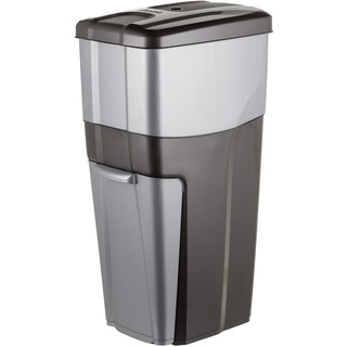 Bama Trypla Recycling-Behälter - 3 praktische Fächer für einfaches Sortieren - Grau