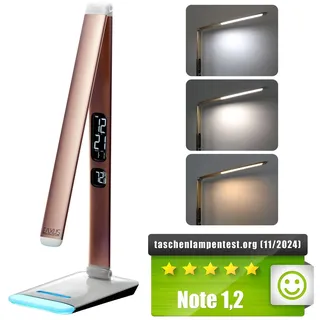 EAXUS LED Schreibtischlampe Braun
