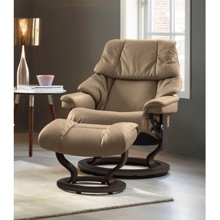 Relaxsessel STRESSLESS "Reno" Sessel Gr. Leder PALOMA, Classic Base Wenge, Relaxfunktion-Drehfunktion-PlusTMSystem-Gleitsystem, B/H/T: 79 cm x 98 cm x 75 cm, braun (almond paloma) Lesesessel und Relaxsessel