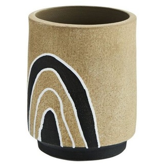 Madam Stoltz Dekovase Madam Stoltz Terrakotta Vase Rainbow, Aufbewahrungsgefäß, Blumentopf, sand-schwarz-weiß, Aufbewahrung, Dekoration, Dekovase schwarz|weiß