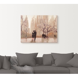 Wandbild ARTLAND "Ein Abend in der Natur" Bilder Gr. B/H: 80 cm x 60 cm, Leinwandbild Paar Querformat, 1 St., beige (naturfarben) Kunstdrucke
