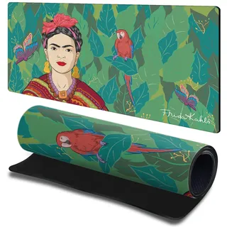 Head Case Designs Offizielle Frida Kahlo Schmetterling und Papagei Florale Kunst 23.62 x 11.81 x 0.12 inches (600 x 300 mm) - L Gaming-Schreibtisch PC-Tastatur Mauspad
