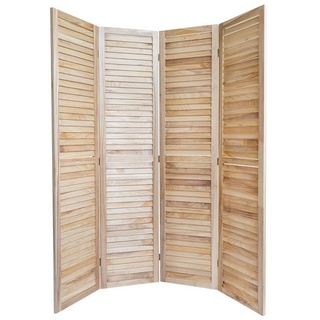 Homestyle4u Paravent »4 fach Raumteiler Holz Trennwand spanische Wand« beige