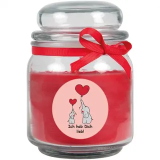 HS Candle Duftkerze - Bonbon Glas Comic Rot Rose