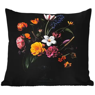 MuchoWow Dekokissen Frühling - Blumen - Klassisch - Vase, Kissenhülle für den Außenbereich, Outdoor, Kissen, 60x60 cm Quadratisch | 60 cm x 15 cm x 60 cm