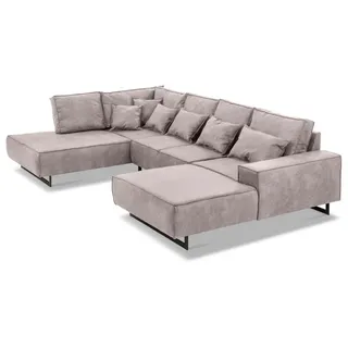 filippo Wohnlandschaft Antwerp Mikrofaser Grau Taupe 331 cm