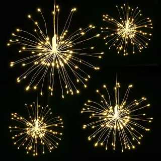 Shineslay Feen-Feuerwerk-Lichterkette, hängende Sternenlampe mit Fernbedienung, 120 LEDs, dimmbar, 8 Beleuchtungsmodi, dekorativ für Weihnachten, Terrasse, Innen- und Außenbereich, Dekoration (1