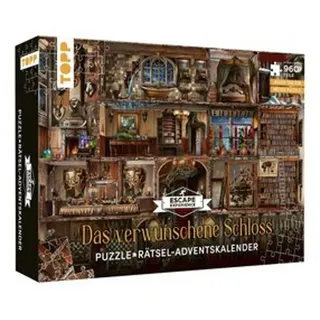 Frechverlag Puzzle-Rätsel-Adventskalender Das verwunschene Schloss 24 Puzzles 960 Teile