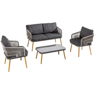 Prestige Home Living Outdoor 12tlg. Loungemöbel-Set Rope mit Polsterauflagen
