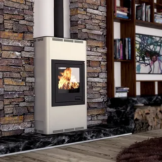 Aquaflam 17 Automatic Wasserführender Kaminofen Creme 17,5 kW