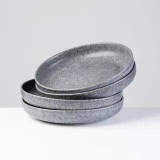gipfelstück Suppenteller 21 cm grau 4er Set