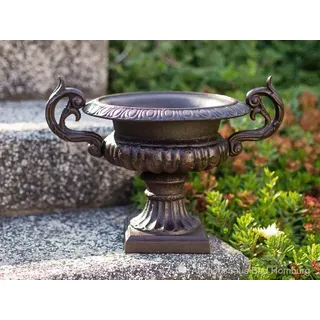 Aubaho Dekoobjekt Nostalgie Amphore Pflanzkübel Blumentopf Blumenkübel Gusseisen antik S braun