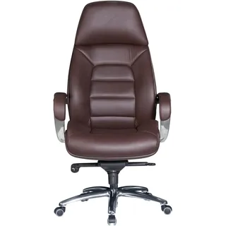 AMSTYLE Chefsessel Echt Leder Braun