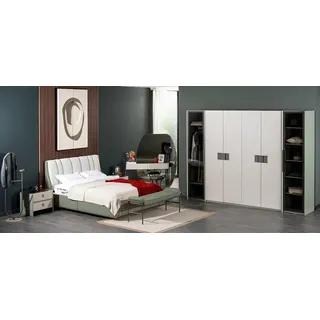 aea Exklusive weiße Schlafzimmer Garnitur Bett Schrank Schminktisch