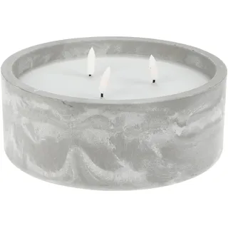 well home mobiliario & decoración LED-Kerze rund Ø 20 cm 8 cm grau