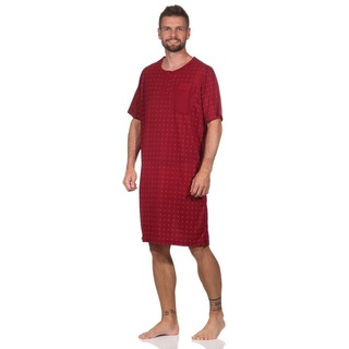 EloModa Nachthemd Herren Nachthemd Sommer Sleepshirt, Gr. M L XL XXL (1-tlg) rot XL