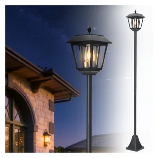 casativo-lighting Solar-LED-Gartenlaterne mit Dämmerungssensor 18 × 20 × 18 cm 6 SMD-LEDs schwarz