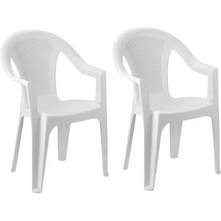 Mojawo Ischia Outdoor Stapelstuhl 56 x 56 x 83 cm weiß 2 St.