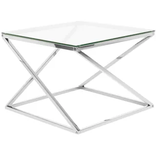 Beliani Beverly Silber/Eiche 60 x 45 x 60 cm