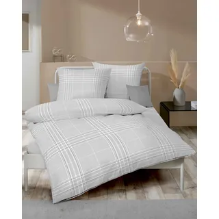 KAEPPEL Pure Kariert Grau 155 x 220 cm + 80 x 80 cm