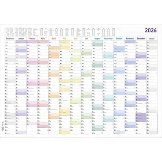 ALPHA EDITION GmbH & Co. KG Alpha Edition - Jahresplaner XL 14 Monate 2026 – Plakatkalender 100×70 cm mit Jahresübersicht, Ferienkalender & Arbeitstagezählung, großer Wandkalender für Büro, Homeoffice & Organisation