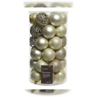 Christmas Decorations Kaemingk Weihnachtsbaumkugeln Kunststoff Ornamente 6 cm 37 Weihnachtskugeln 6cm x 37er Set Christbaumkugeln Christbaumschmuck champagner