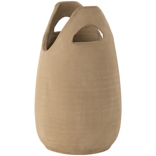 J-Line Vase mit Henkel, Keramik, Beige, groß