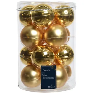 Kaemingk 16 Christbaumkugeln Glas 8cm Gold